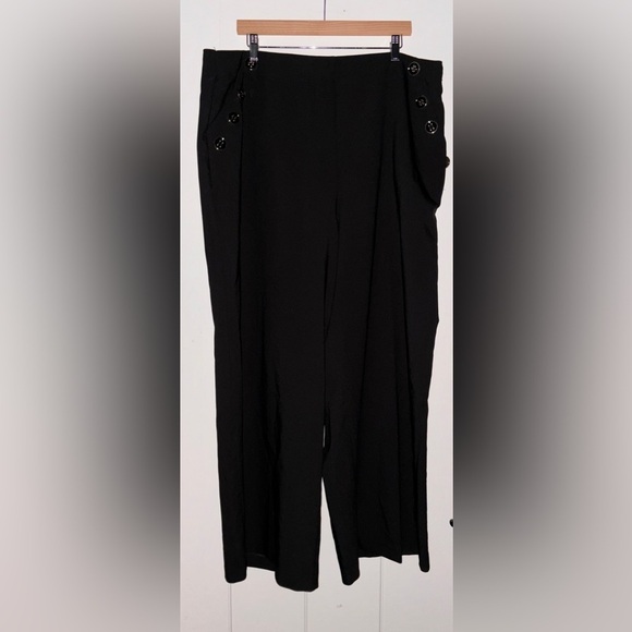 Torrid Wide Leg Studio Refined Crepe High-Rise Pant Black Sz 22R Career Office - Picture 1 of 12